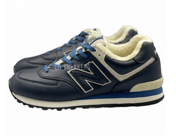 Мужские кроссовки New Balance 574 Winter Leather Black/Blue 
