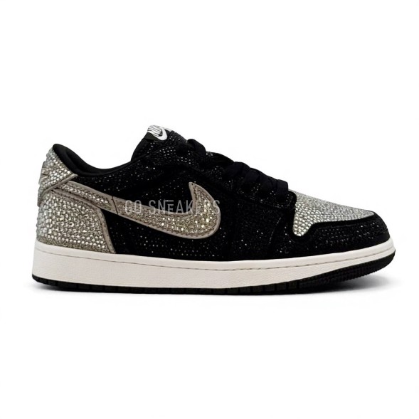 Унисекс кроссовки Nike Air Jordan 1 Retro Low OG x Swarovski 'Stealth'