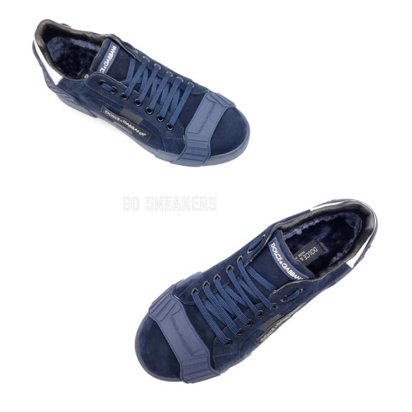 Мужские зимние кроссовки Dolce &amp; Gabbana Man Winter Suede Navy