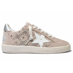Golden Goose Rhinestones Suede Beige