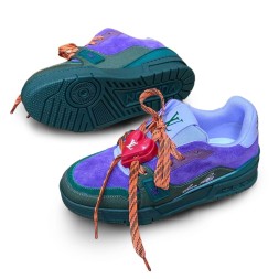 Louis Vuitton Trainer Maxi Skateboard Shoes Low-Top Purple