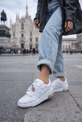 Louis Vuitton Trainer Maxi Skateboard Shoes Low-Top White