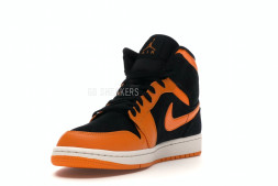 Nike Air Jordan 1 Mid Black Orange Peel