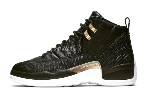 Унисекс кроссовки Nike Air Jordan 12 Retro Black Metallic Gold White
