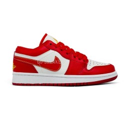Nike Air Jordan 1 Low-Top Vintage Basketball Shoes Women's White Red