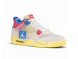 Унисекс кроссовки Nike Air Jordan 4 Retro Suede White/MultiColor