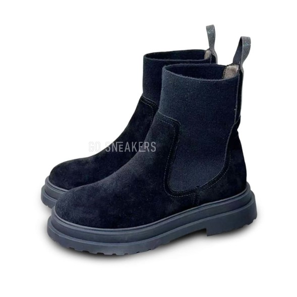 Женские челси Brunello Cucinelli Suede Chelsea Boot Black