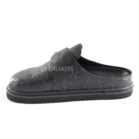 Унисекс тапочки Louis Vuitton Slipper Leather Black 