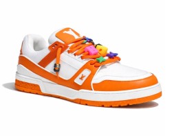 Louis Vuitton Trainer Maxi Skateboard Shoes Low-Top White/Orange
