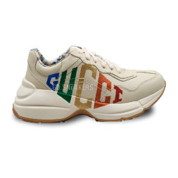 Gucci Ivory Rhyton Rainbow Glitter Sneakers