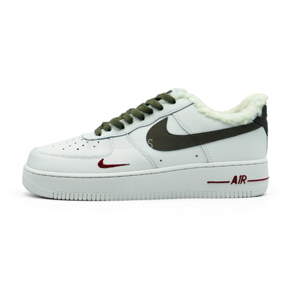 Унисекс зимние кроссовки Nike Air Force 1 07 White/Brown Winter