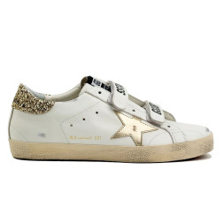 Golden Goose Old-School With Gold Star in Laminated Leather