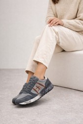 Premiata Textile/Suede Grey/Orange Logo