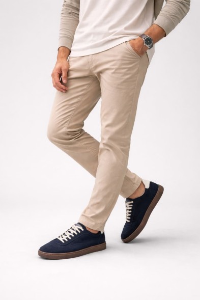 Мужские кеды Brunello Cucinelli Suede Sneakers Navy